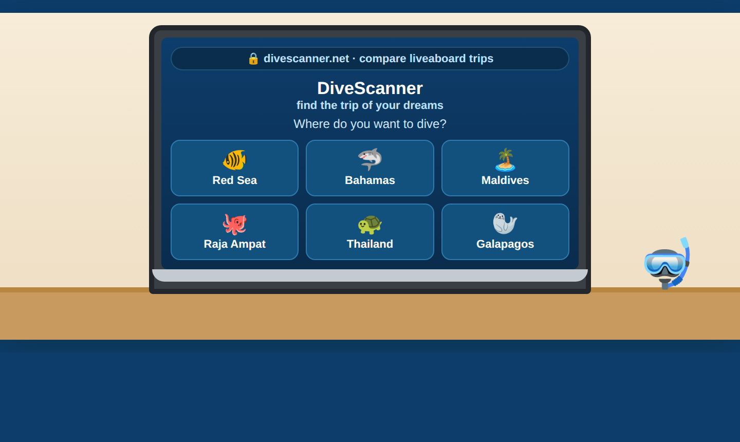 The Liveaboard Packing Run game - choose your dive destination